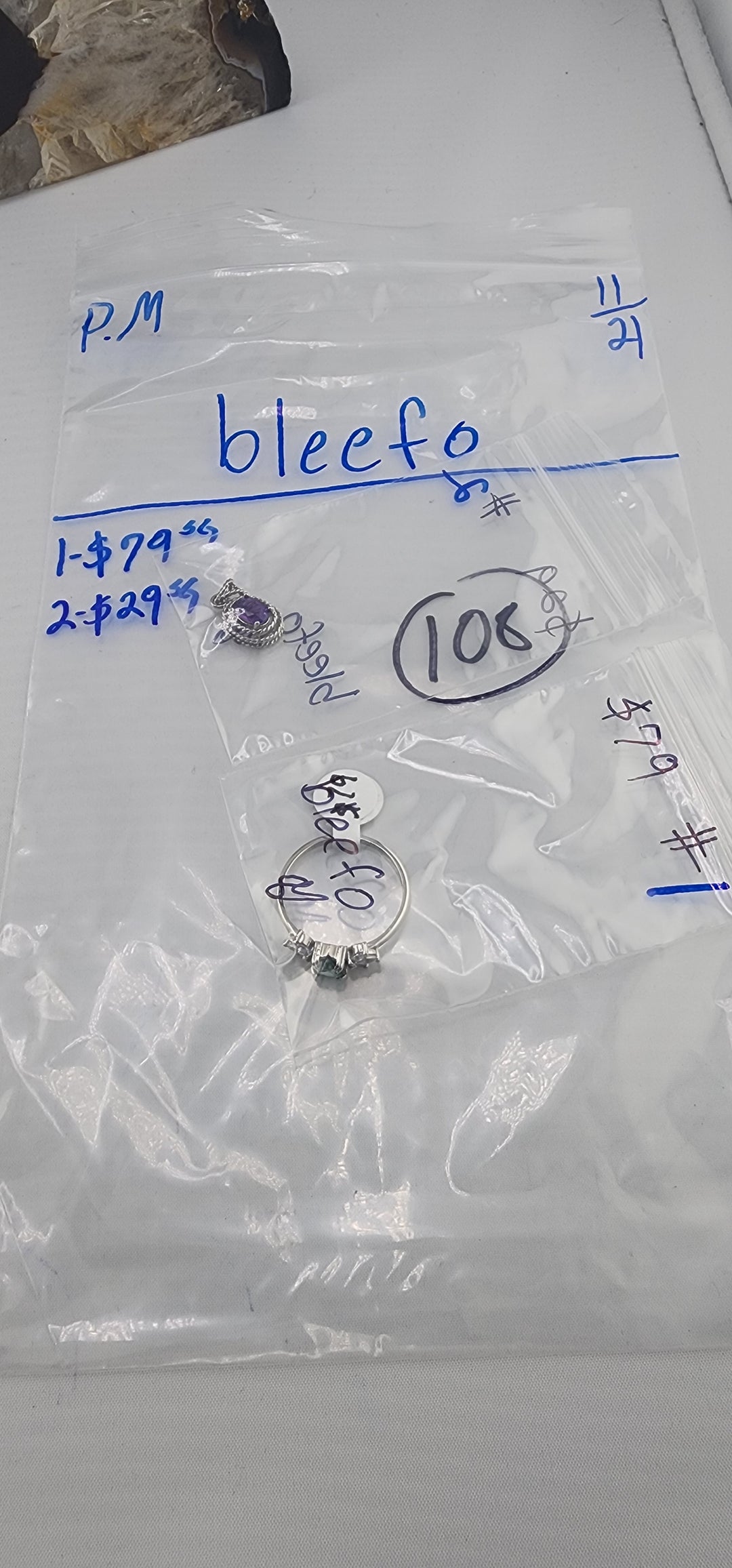 PM SHOW 48HR - RESERVED FOR: 🦋bleefo - 11/21/2025 tiktok Live Show - 2 Sterling Silver Items