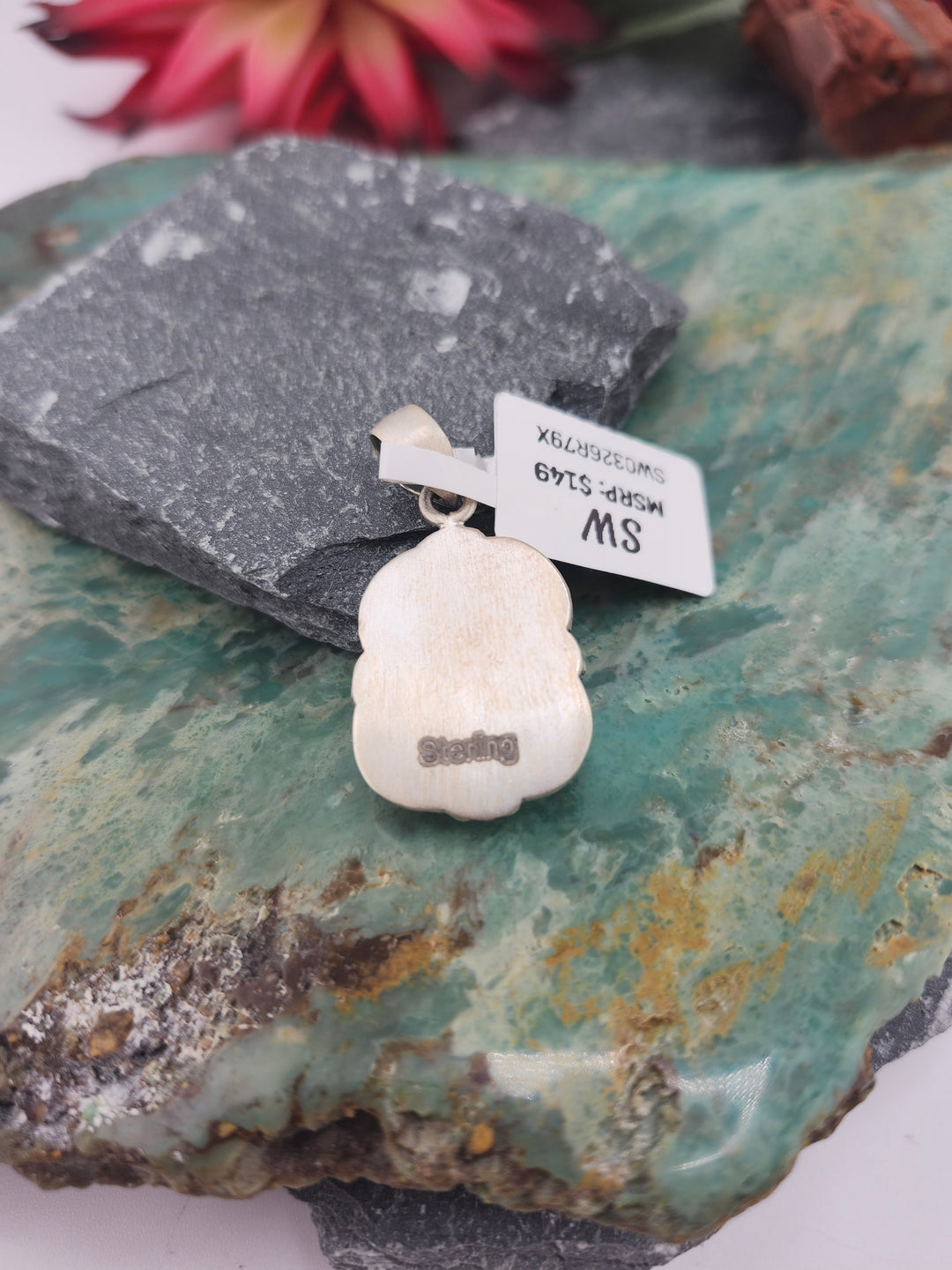Southwest 925 Sterling Silver White Water Pendant