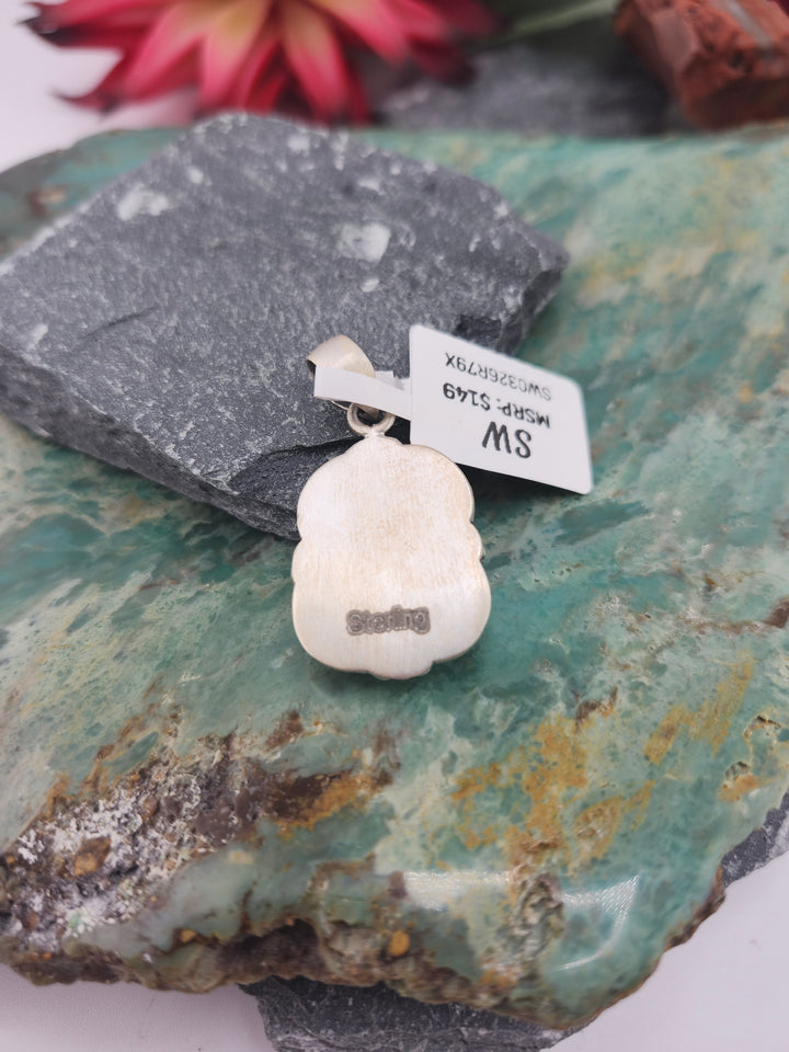 Southwest 925 Sterling Silver White Water Pendant