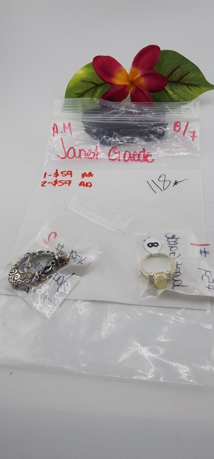 AM SHOW 48HR - RESERVED FOR: Janet Gaede - 8/7/2025 FL tiktok Live Show - 2 Sterling Silver Items