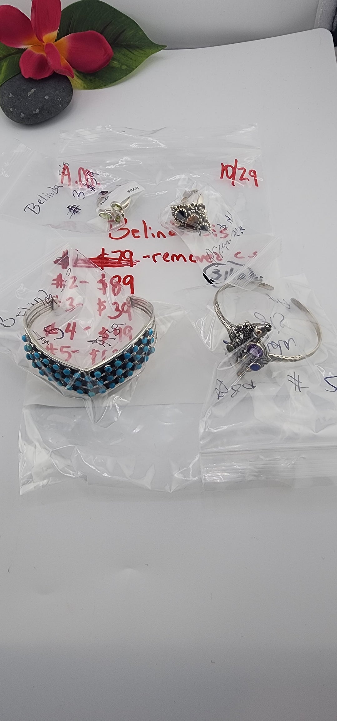AM SHOW 48HR RESERVED FOR: Belinda sis - 10/29/2025 FL tiktok Live Show - 4 Sterling Silver Items
