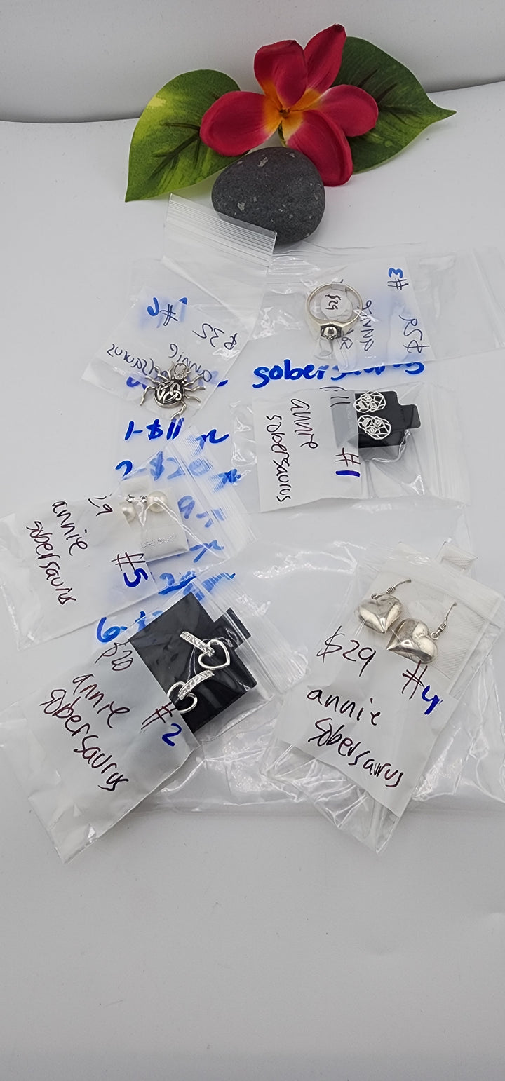 PM SHOW 48HR - RESERVED FOR: annie sobersaurus - 10/2/2025 FL tiktok Live Show - 6 Sterling Silver Items