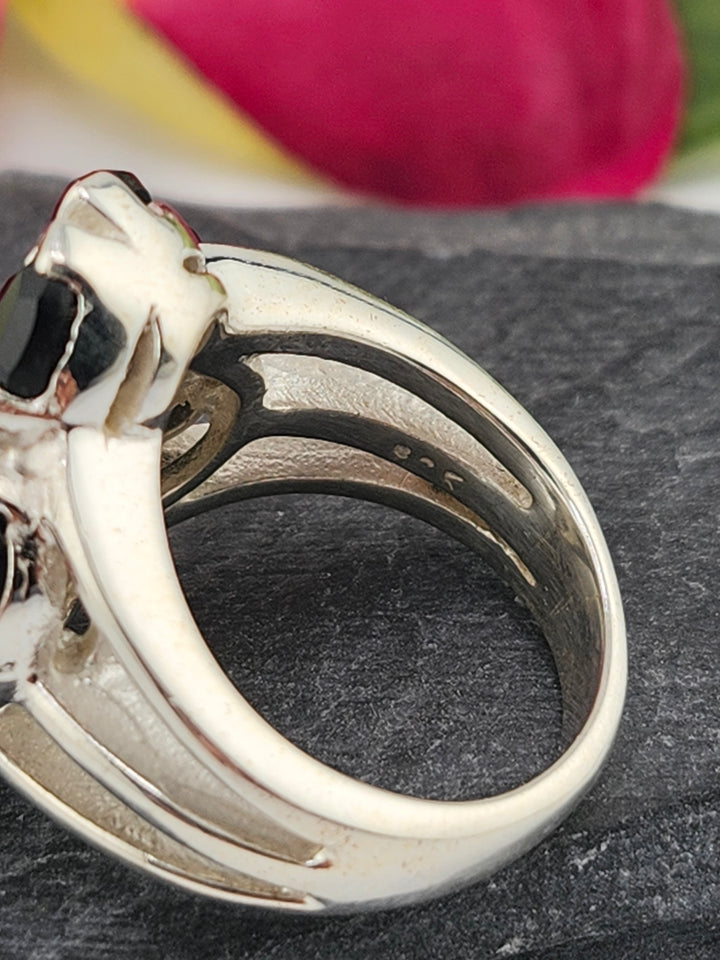 Cluster Black Onyx Ring Size 7