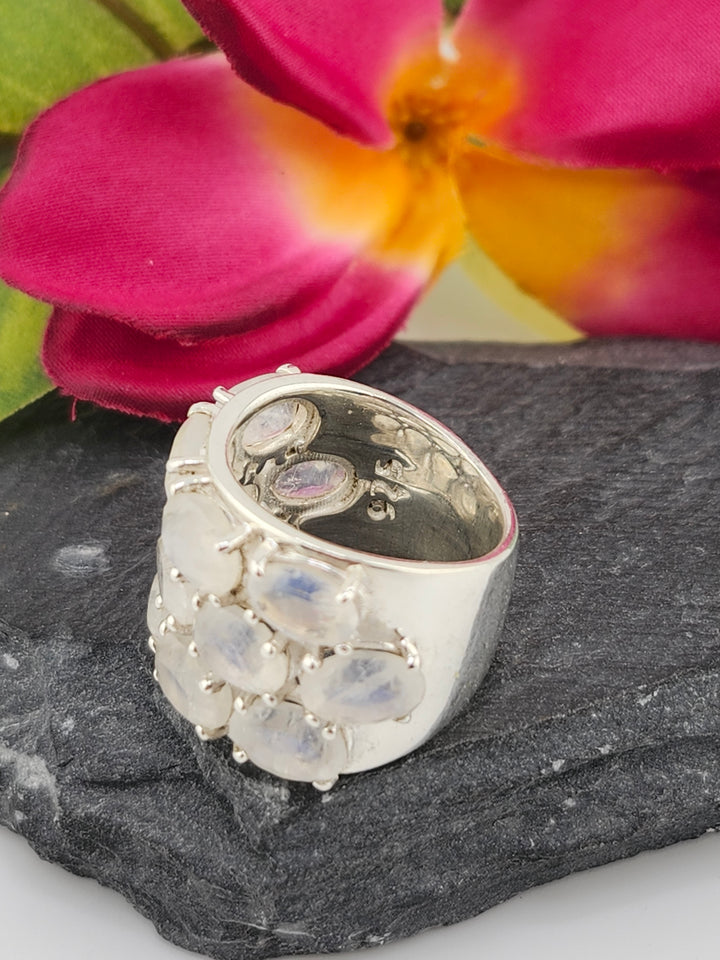 Moonstone Cluster Ring Size 5.75