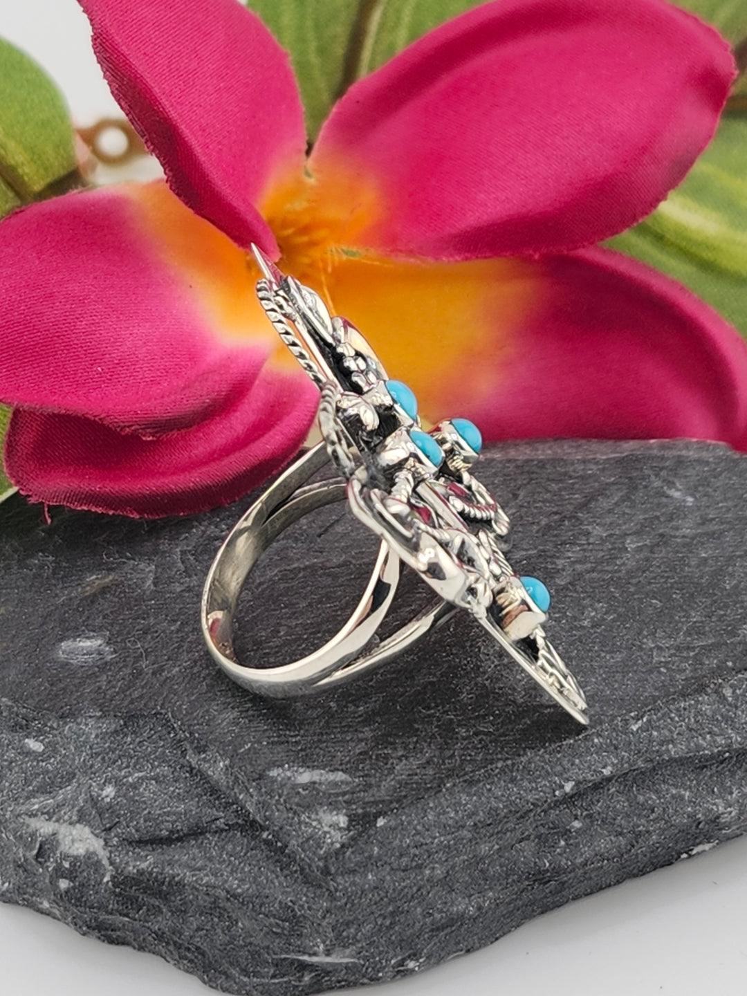 Turquoise Butterfly Ring Size 7