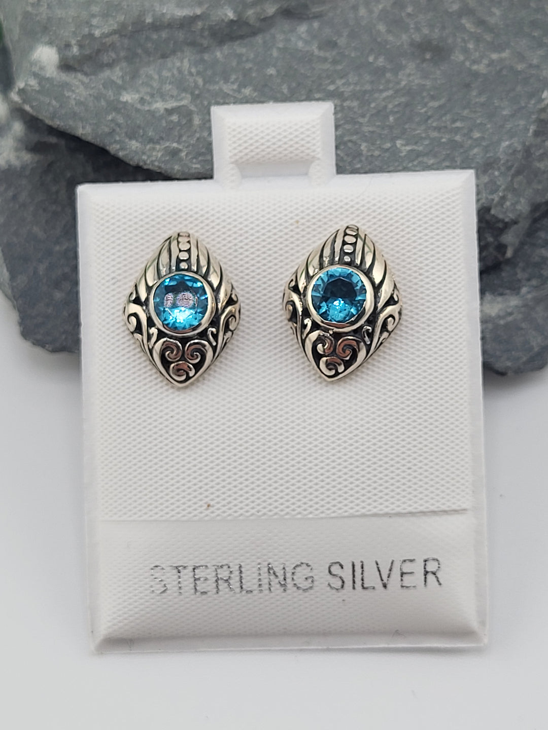 Blue CZ Earrings