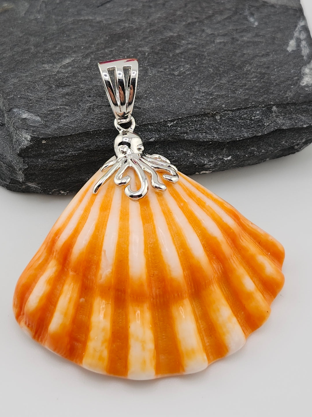 Carved Spiny Oyster Sea Shell Pendant