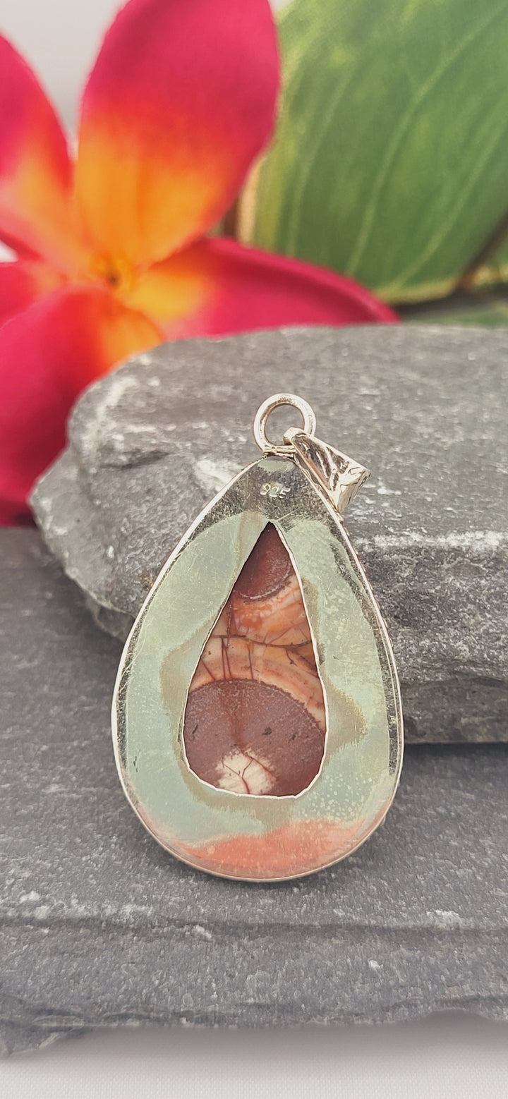 Birds eye jasper sterling silver 925 pendant