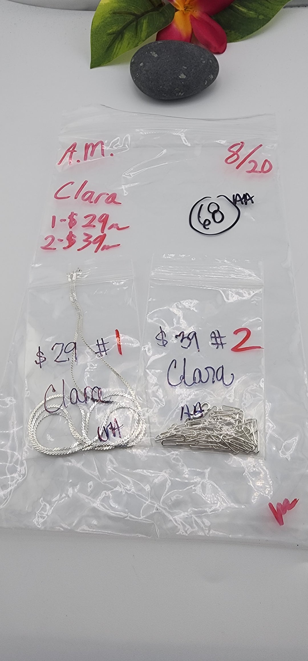 AM SHOW 48HR - RESERVED FOR: Clara - 8/20/2025 FL tiktok Live Show - 2 Sterling Silver Items