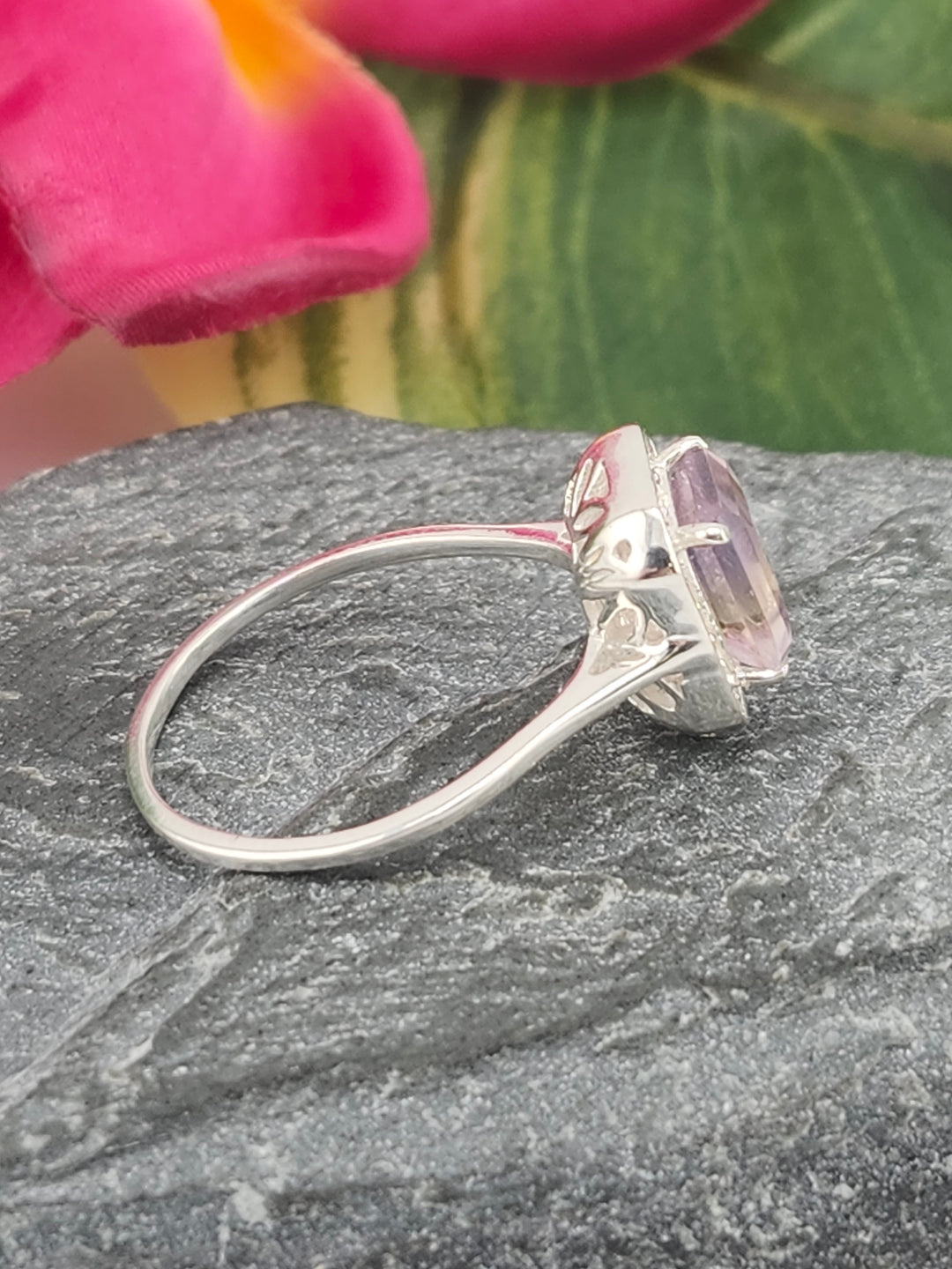Ametrine/Cubic Zirconia 925 Sterling Silver Ring - Size 8
