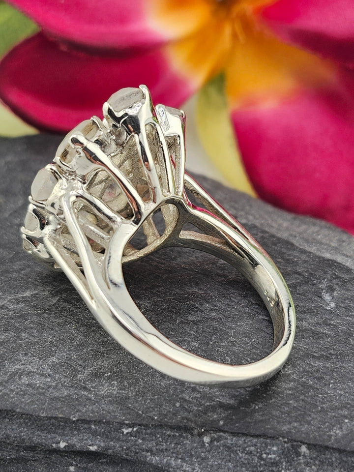 Cluster Moonstone Ring Size 8.75