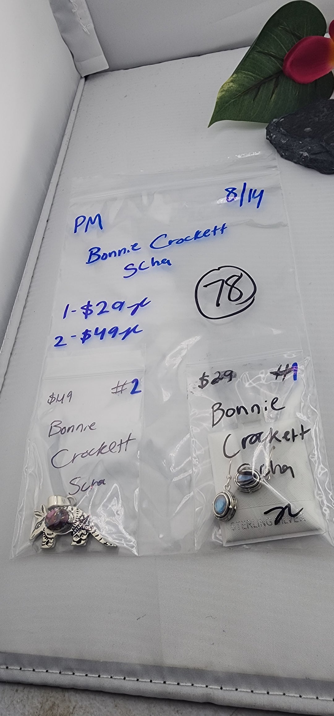 PM SHOW 48HR - RESERVED FOR: Bonnie Crockett Scha - 8/14/2025 FL tiktok Live Show - 2 Sterling Silver Items