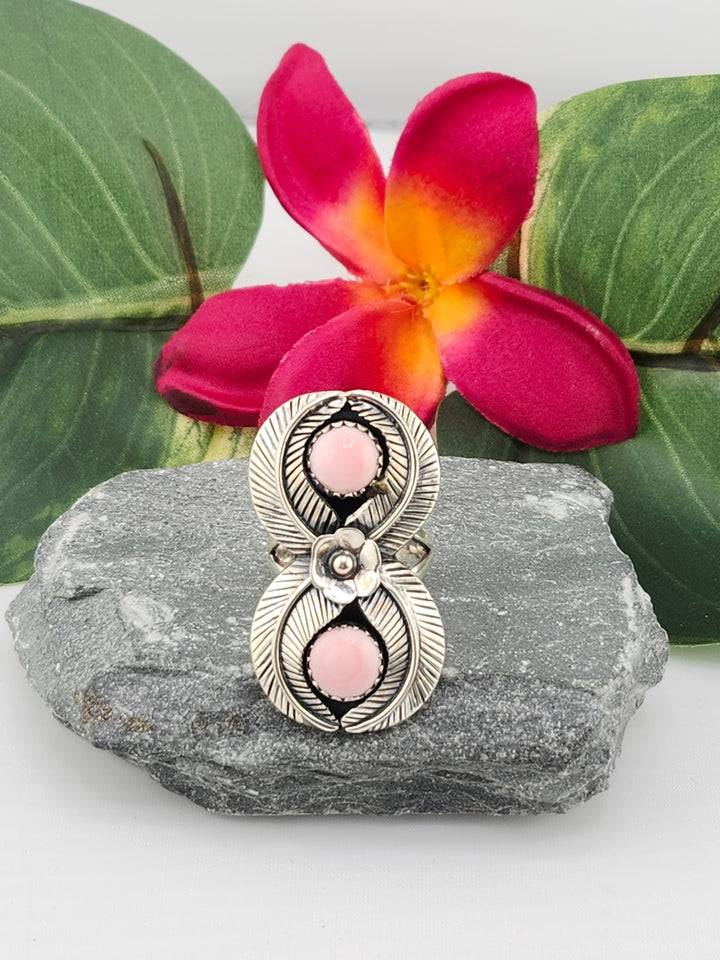 2 Stone Queen Conch Ring Size 7