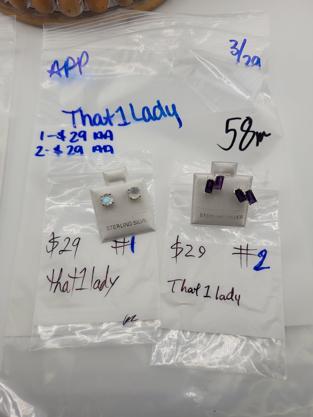 RESERVED FOR:  That1Lady- 3/29/2025 The Collective Boutique App Live Show - 2 Sterling Silver Items