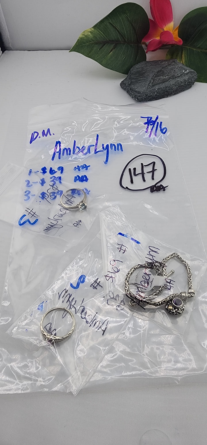 PM SHOW 48HR - RESERVED FOR: AmberLynn - 7/16/2025 FL tiktok Live Show - 3 Sterling Silver Items
