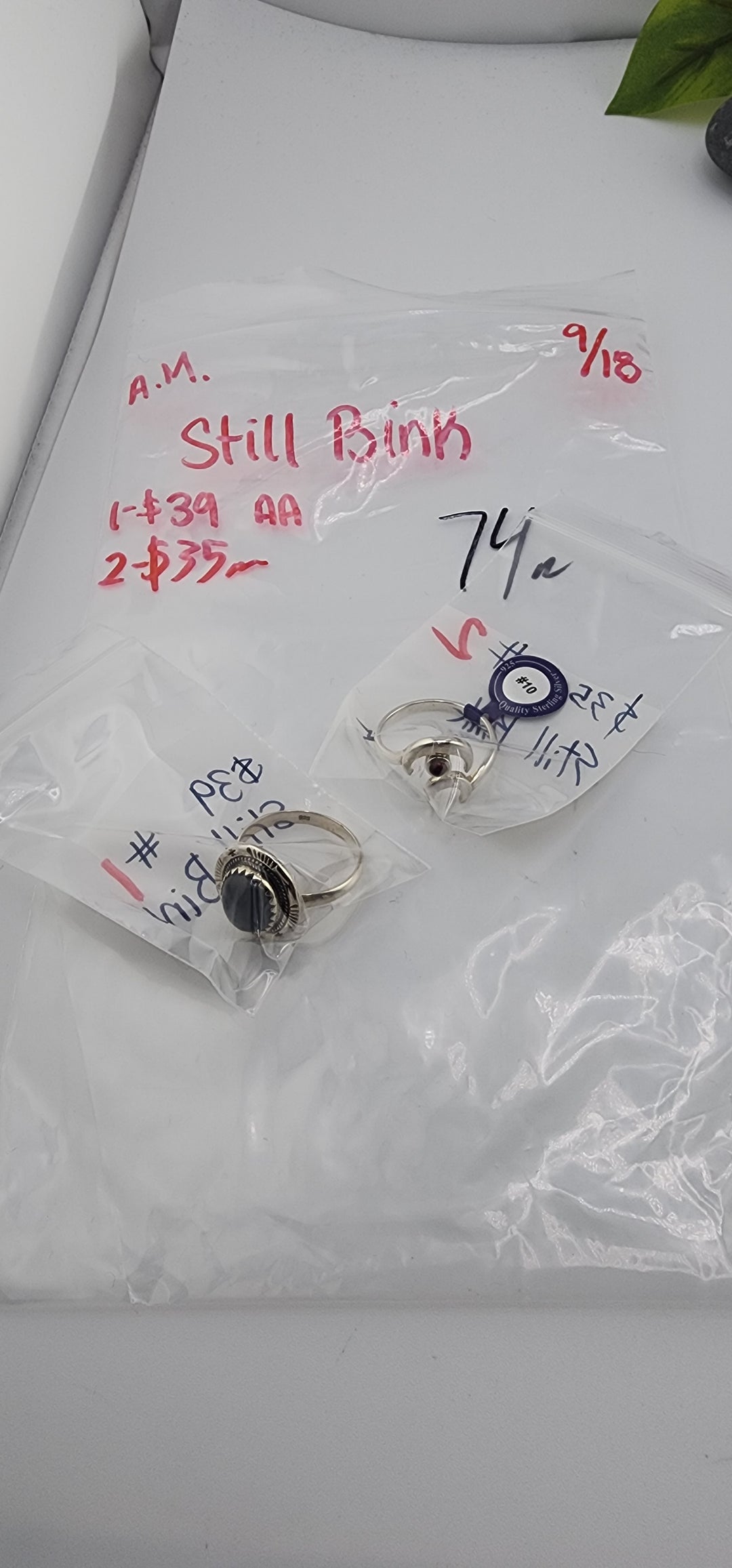 AM SHOW 48HR - RESERVED FOR: Still Bink - 9/18/2025 FL tiktok Live Show - 2 Sterling Silver Items