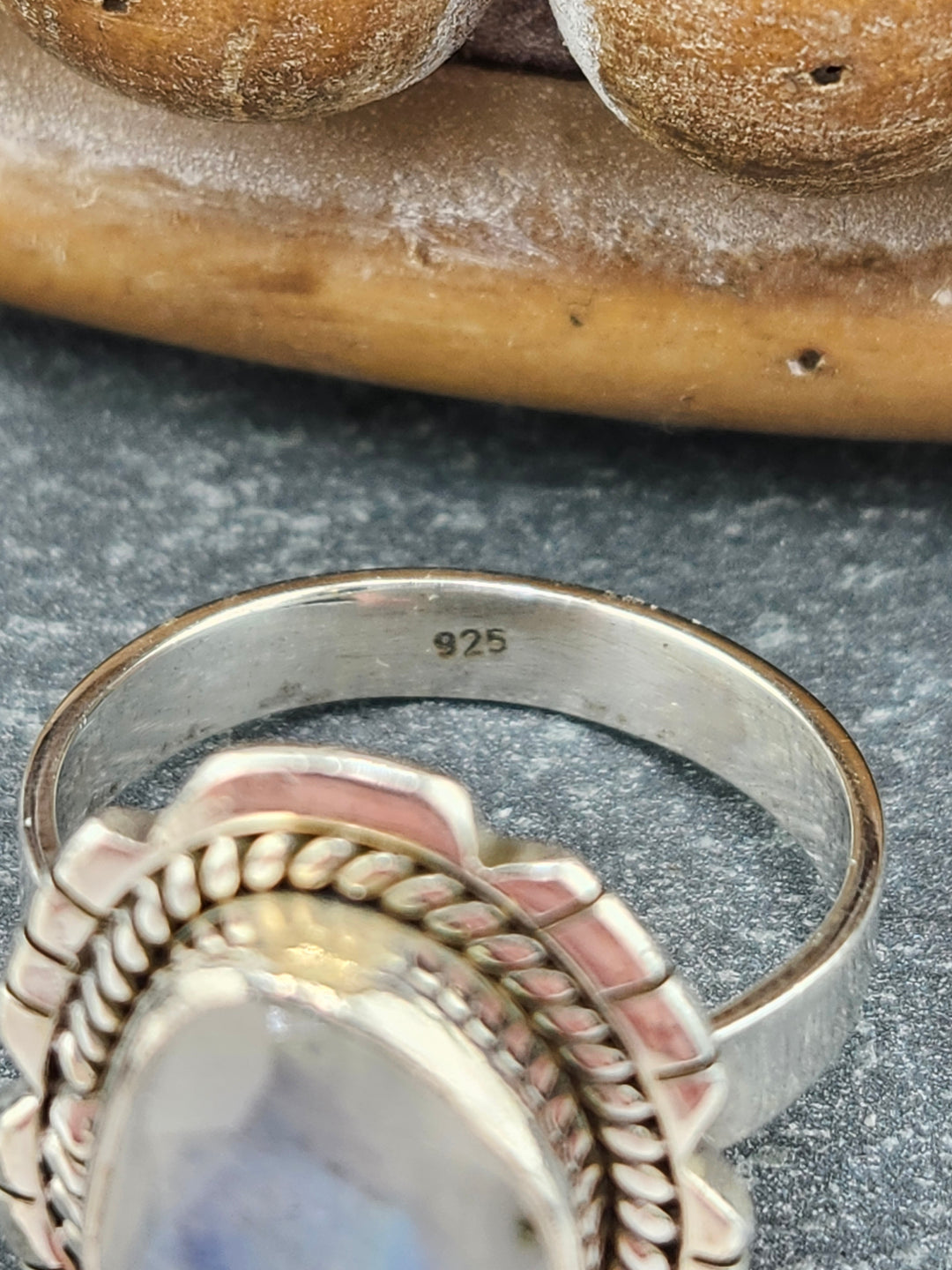 Cut Moonstone Ring Size 9