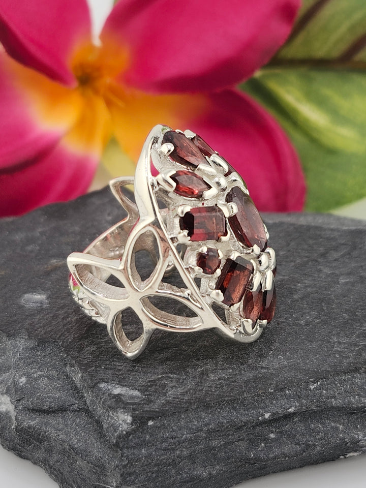 Cluster Garnet Ring Size 7