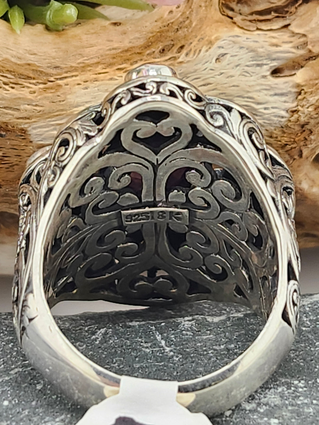 Amethyst/Citrine and 18K Accent Bali Ring