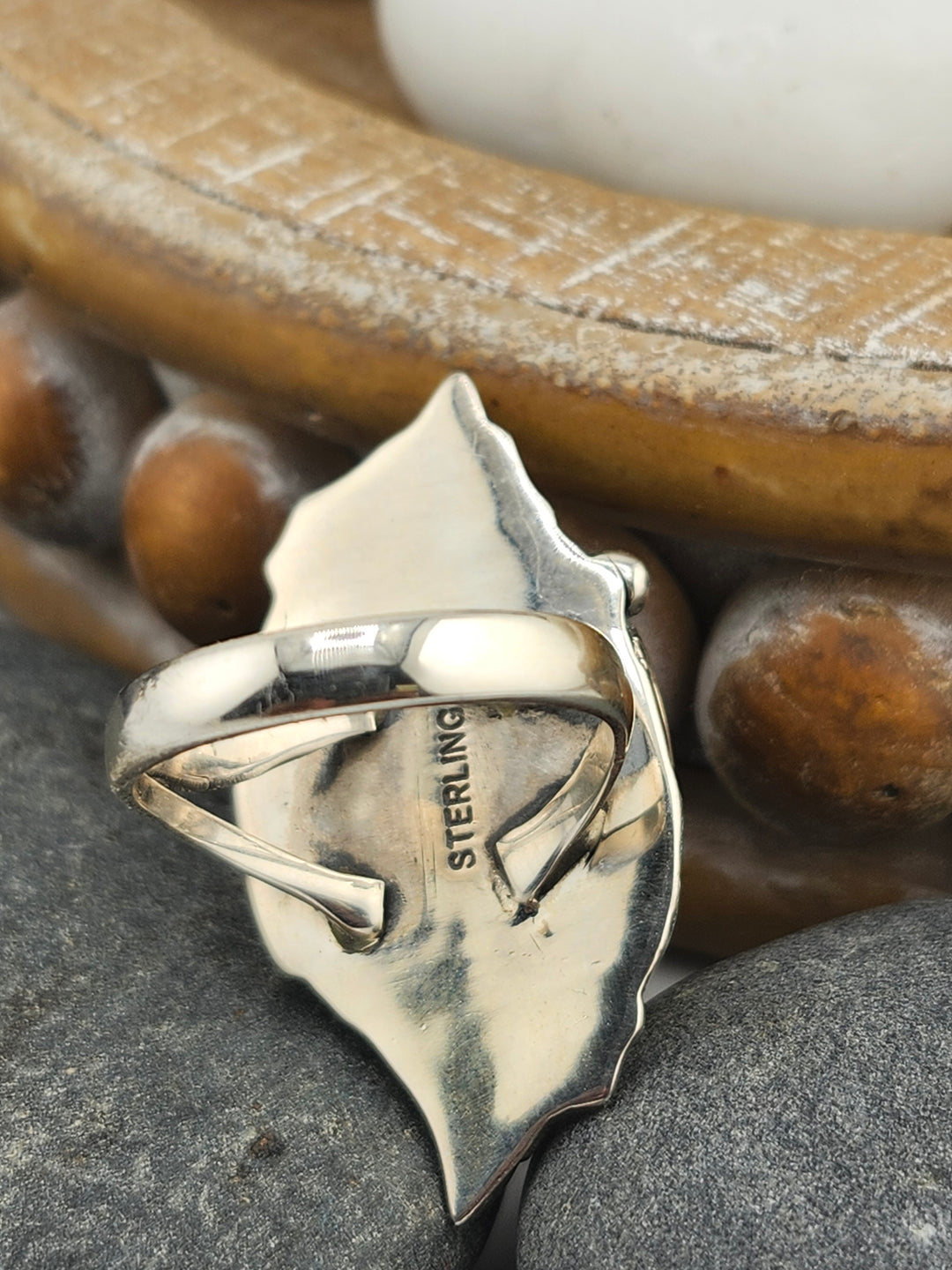 Turquoise & 925 Sterling Silver Ring Size 8.5