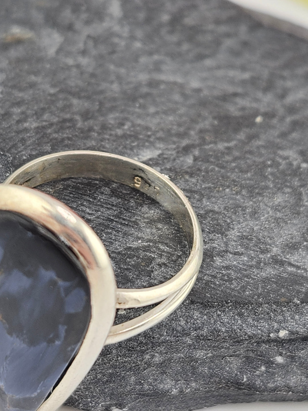 Petersite Ring in sterling silver 925 size 5.25