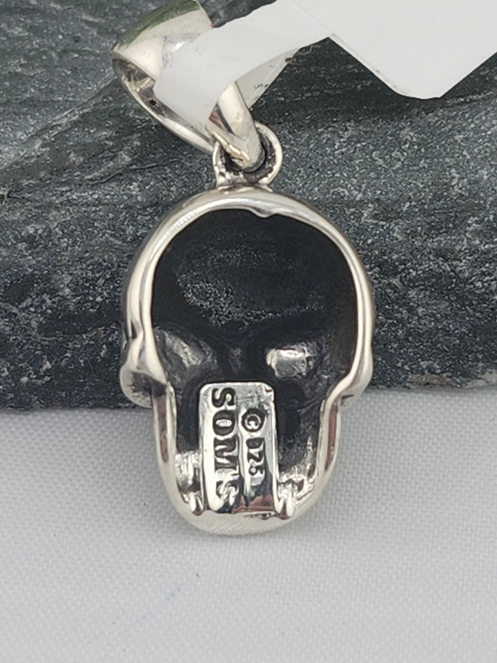 Designer SOMS 925 Sterling Silver Skull Pendant