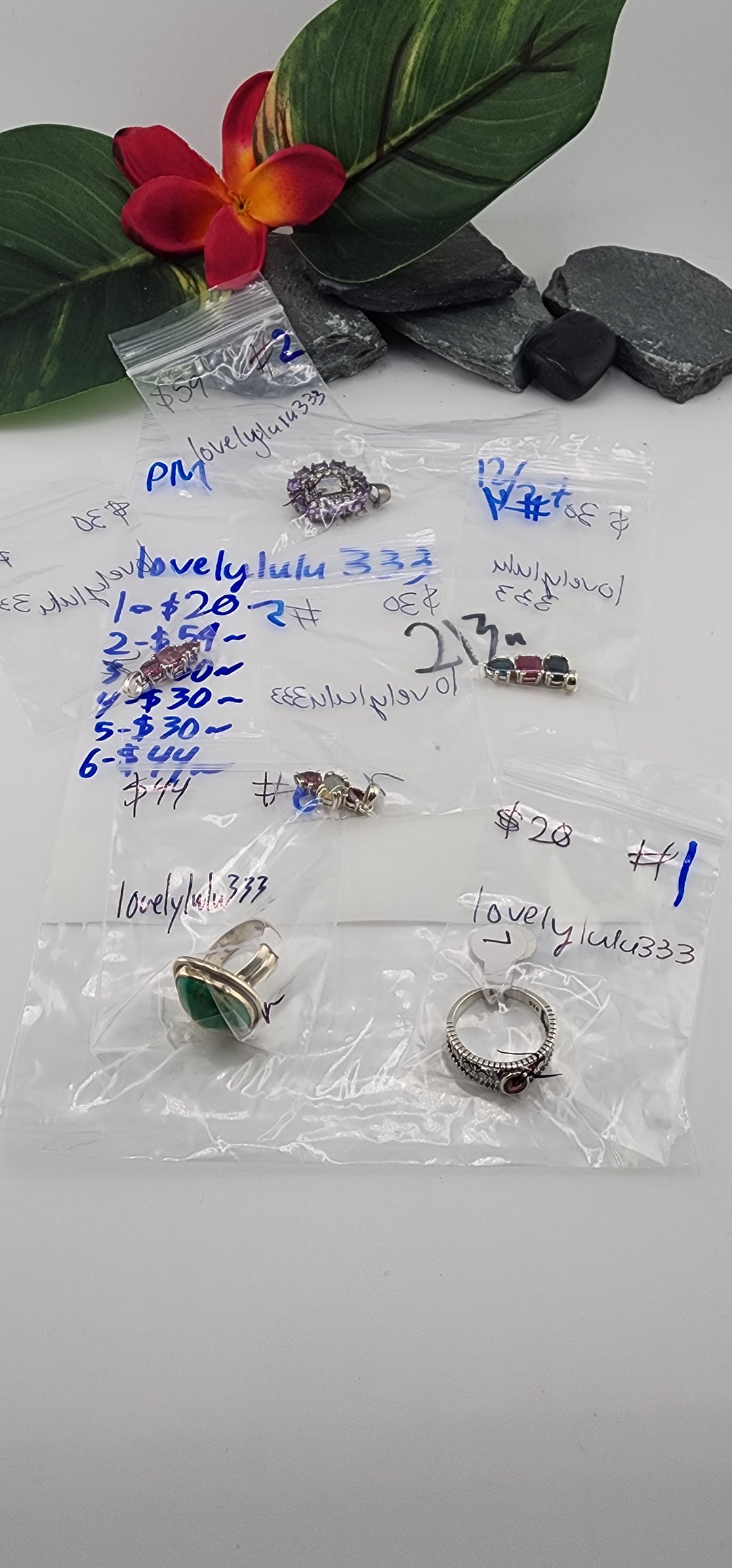 PM SHOW 48HR - RESERVED FOR: lovelylulu333 - 12/27/2025 tiktok Live Show - 6 Sterling Silver Items