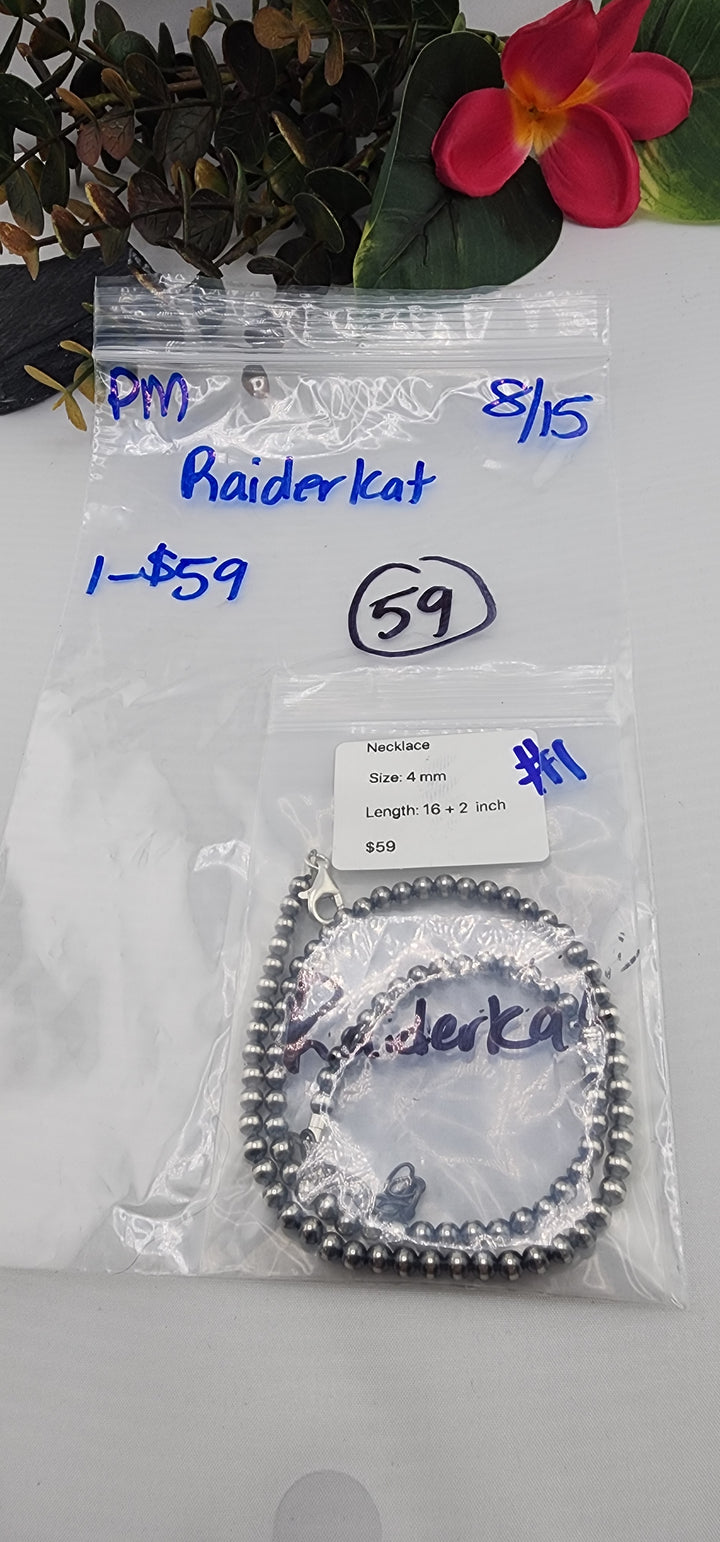 PM SHOW 48HR - RESERVED FOR: Raiderkat - 8/15/2025 FL tiktok Live Show - 1 Sterling Silver Items