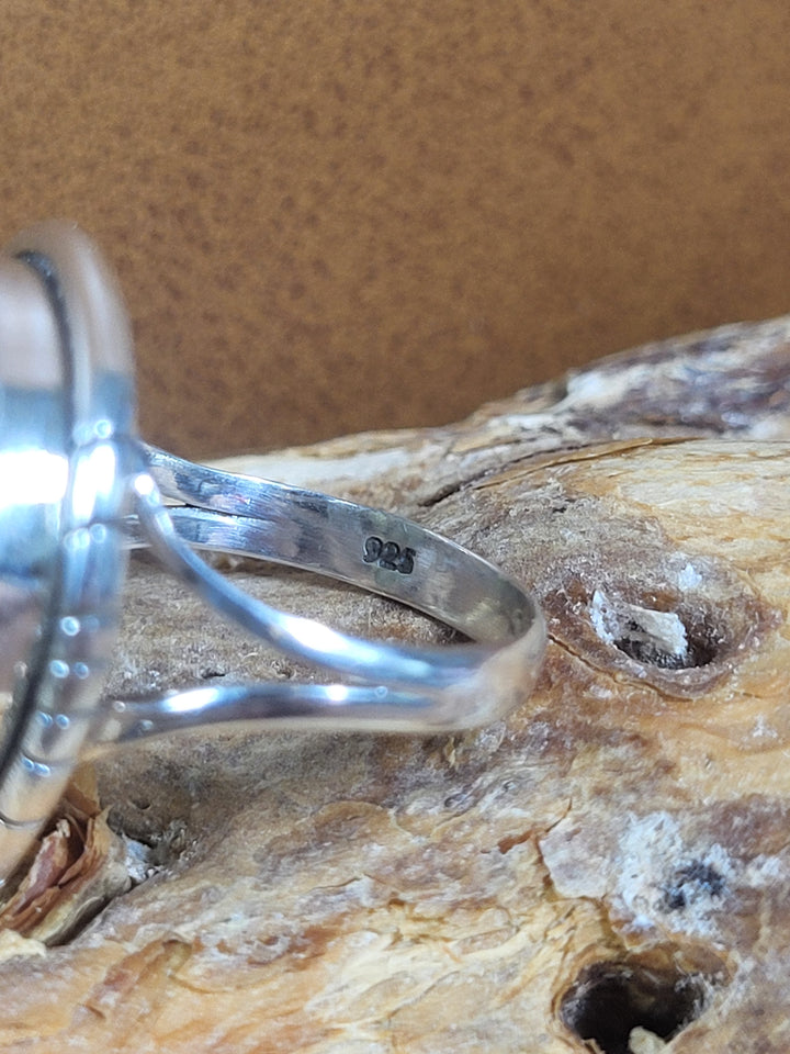 Natural Purple Labradorite 925 Sterling Silver Ring - Size 5