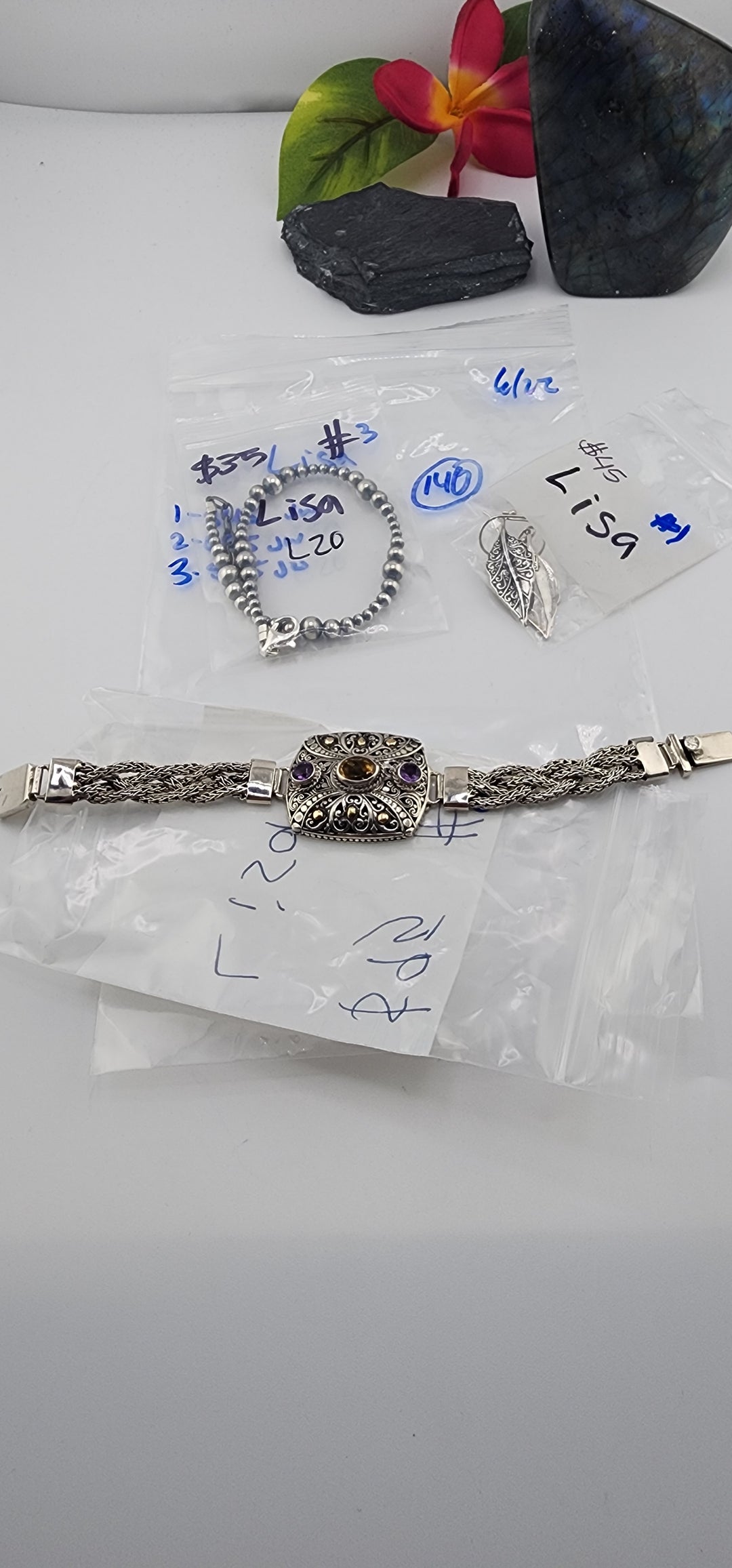 RESERVED FOR:  Lisa- 6/22/2025 tiktok Reservation Live Show -3 Sterling Silver Items