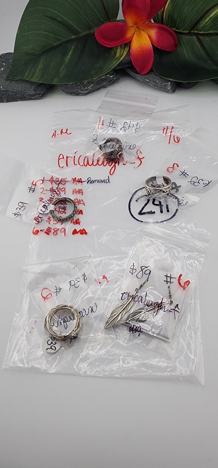 AM SHOW 48HR RESERVED FOR: ericaleigh_f - 11/6/2025 FL tiktok Live Show - 6 Sterling Silver Items