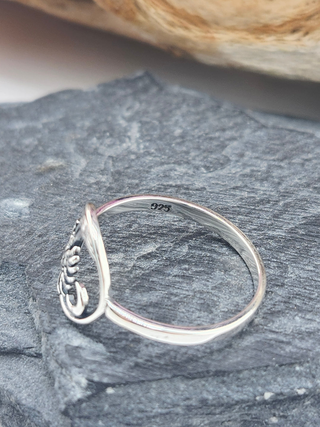 Palm Tree w/Crescent Moon Dainty Ring