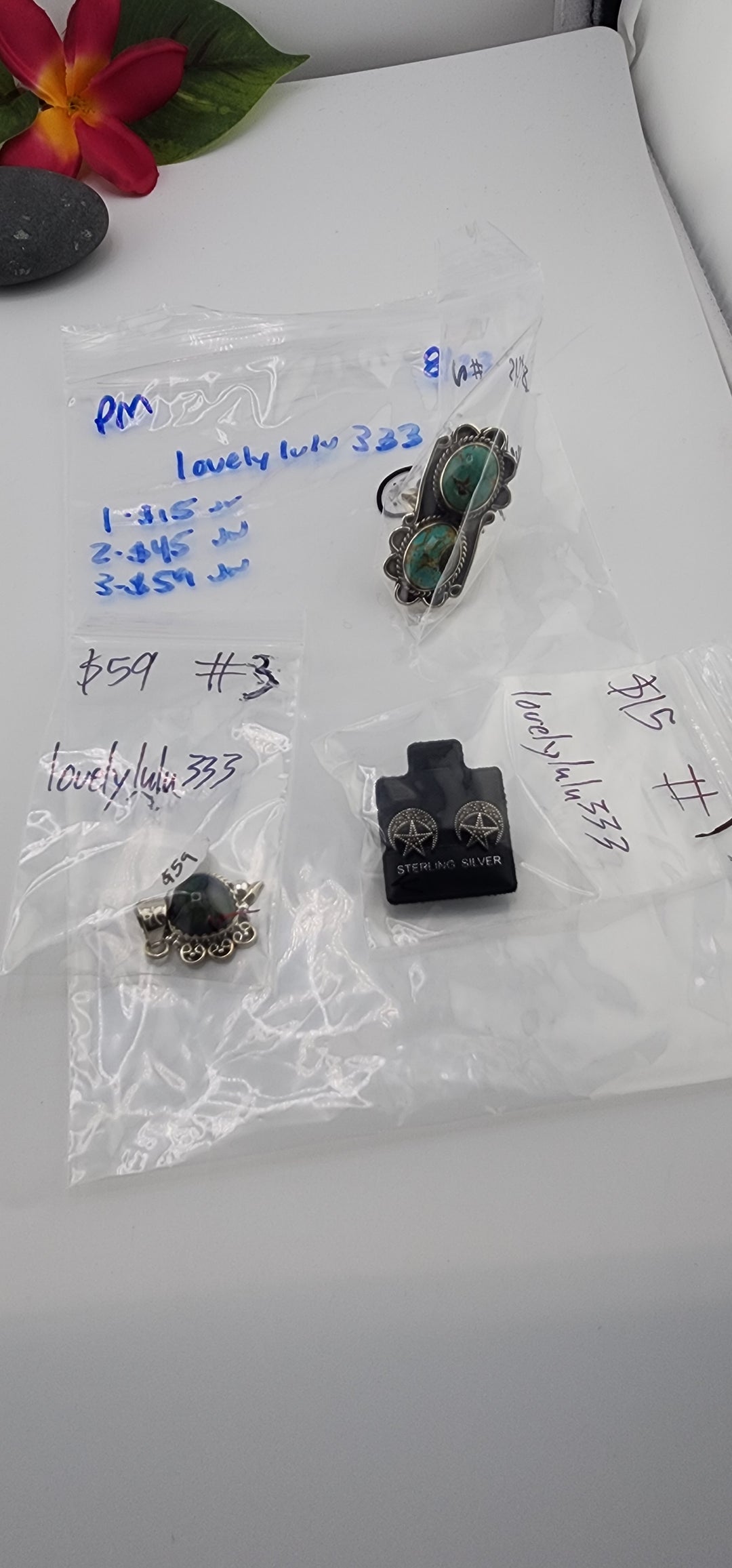 PM SHOW 48HR - RESERVED FOR:  lovelylulu333- 8/23/2025 FL tiktok Live Show - 3 Sterling Silver Items