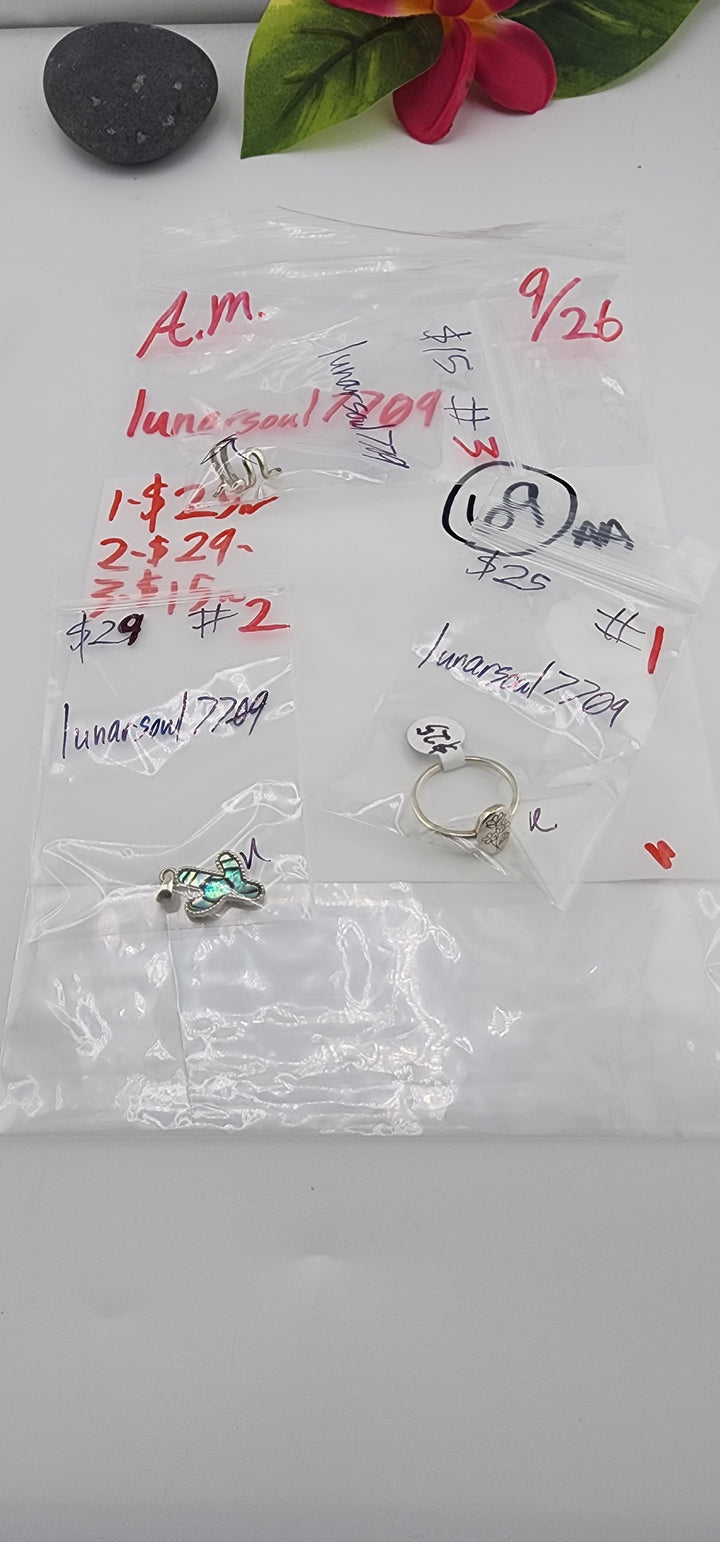 AM SHOW 48HR RESERVED FOR: lunarsoul7709  - 9/26/2025 FL tiktok Live Show - 3 Sterling Silver Items