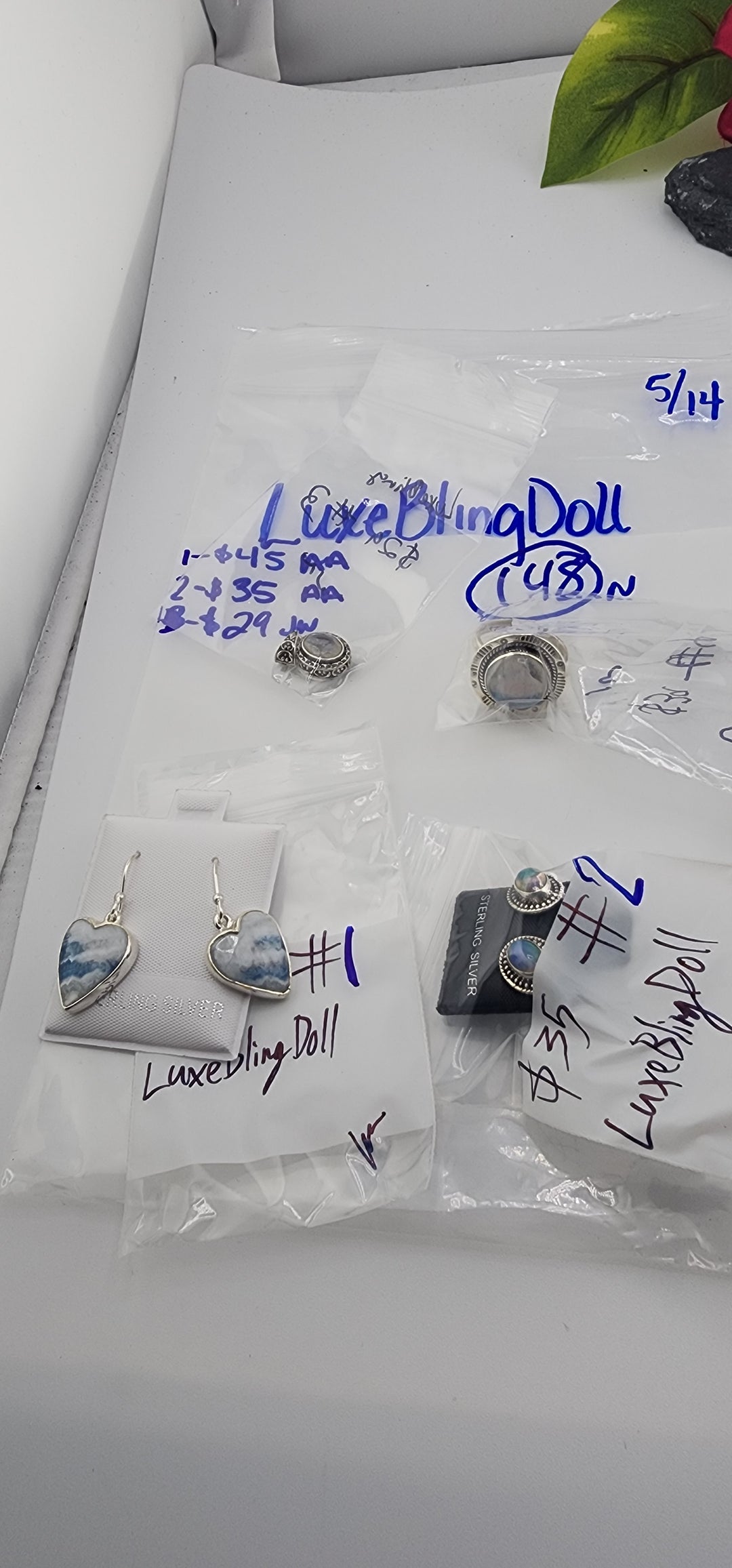 RESERVED FOR: LuxeBlingDoll - 5/14/2025 tiktok Live Show -4  Sterling Silver Items