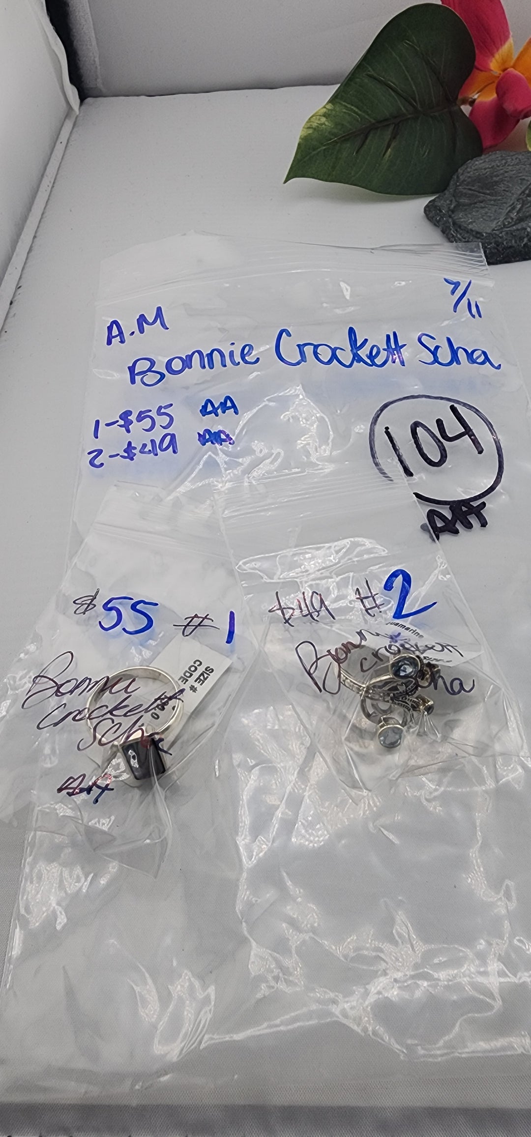 AM SHOW 48HR - RESERVED FOR: Bonnie Crockett Scha  - 7/11/2025 FL tiktok Live Show -  2 Sterling Silver Items