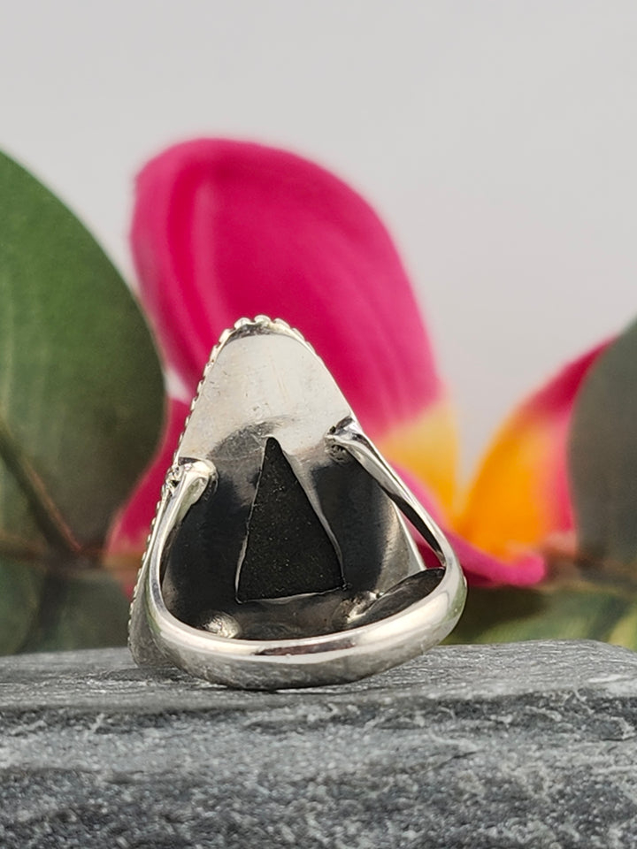 Titanium Druzy 925 Sterling Silver Ring Size 6