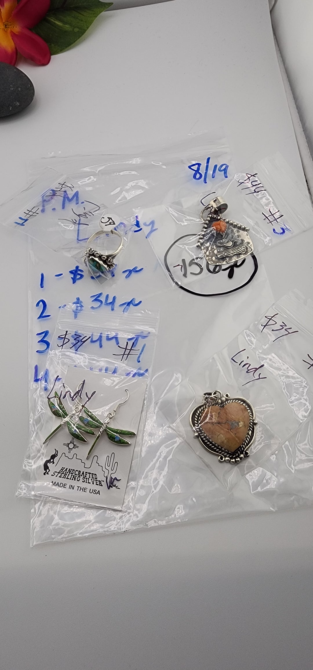 PM SHOW 48HR - RESERVED FOR: Lindy - 8/19/2025 FL tiktok Live Show - 4 Sterling Silver Items