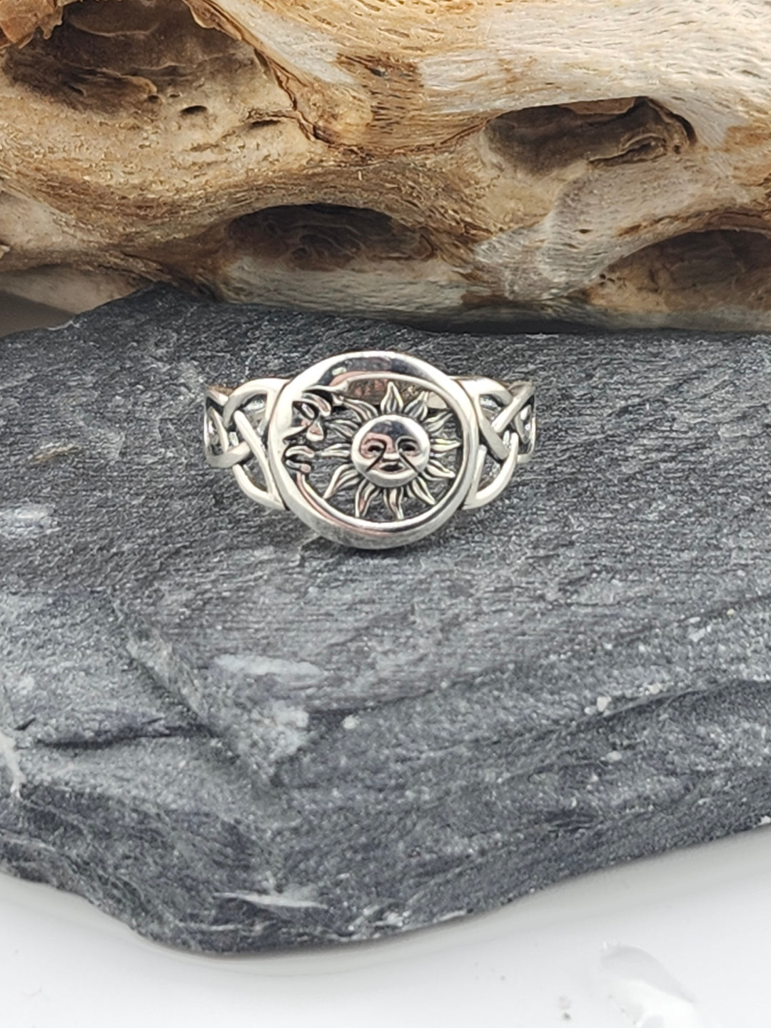 Sterling Sun & Moon Ring