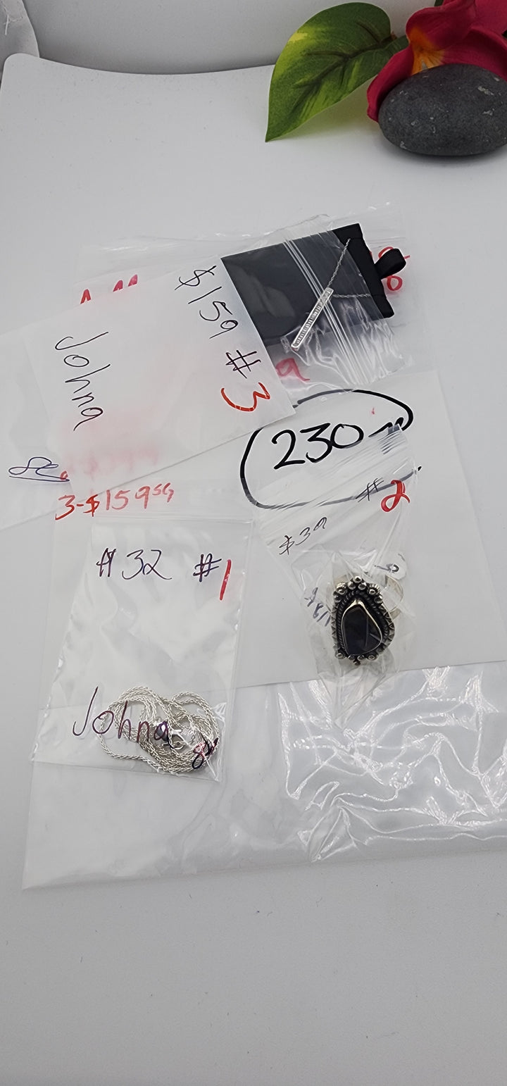 AM SHOW 48HR RESERVED FOR: Johna - 10/8/2025 FL tiktok Live Show - 3 Sterling Silver Items