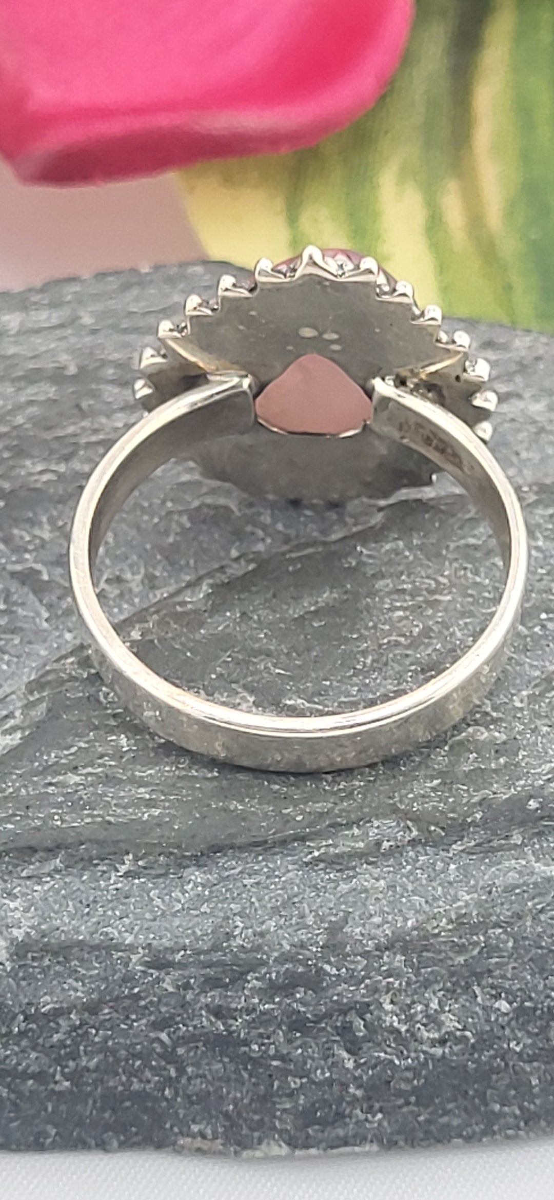 Morganite and 925 Sterling Silver Ring Size 9