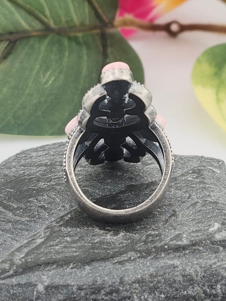 Queen Conch Shell and 925 Sterling Silver Ring - Size 7
