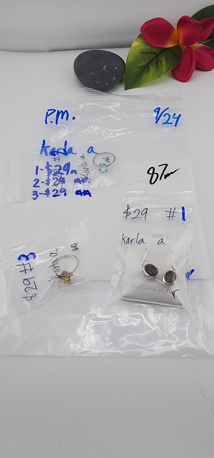 PM SHOW 48HR - RESERVED FOR: karla a - 9/24/2025 FL tiktok Live Show - 3 Sterling Silver Items