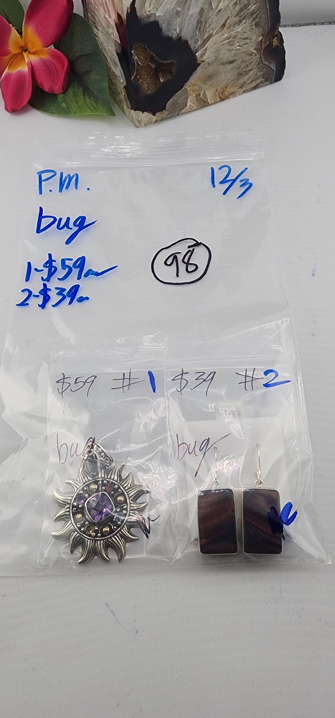 PM SHOW 48HR - RESERVED FOR: bug - 12/3/2025 tiktok Live Show - 2 Sterling Silver Items
