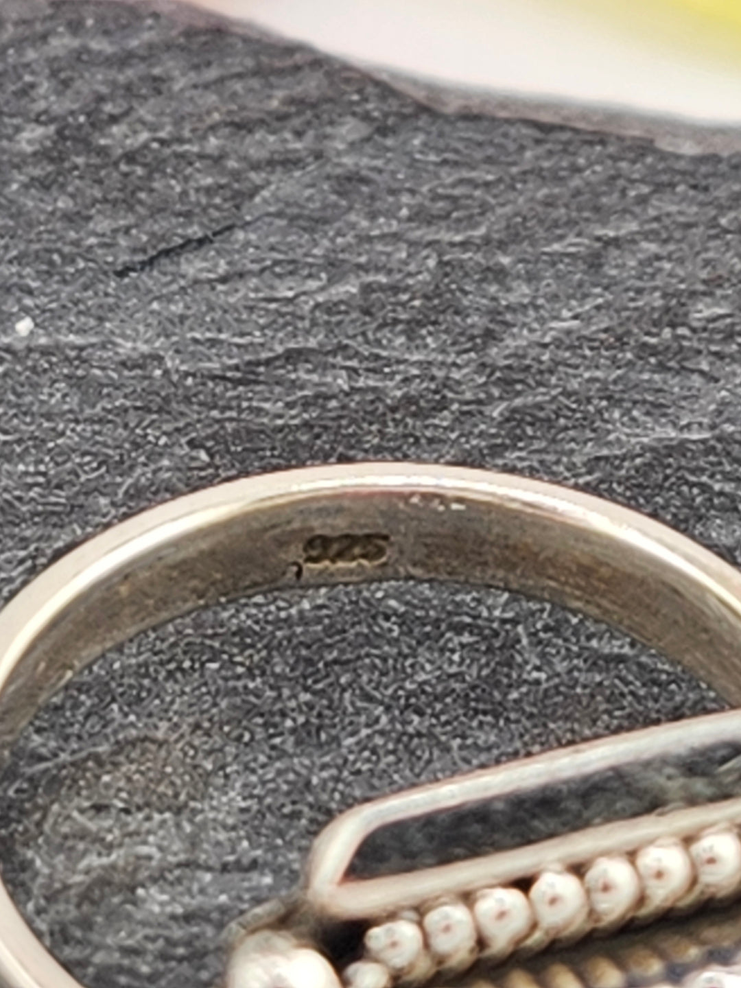 Aurora Opal Doublet Ring in sterling silver 925 size 9