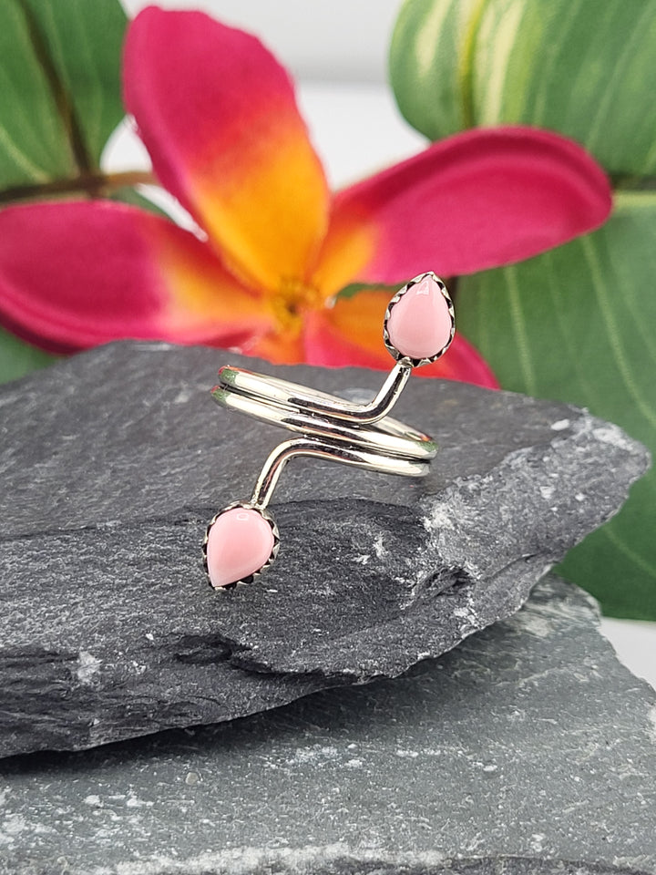 2 Stone Queen Conch Ring Size 7