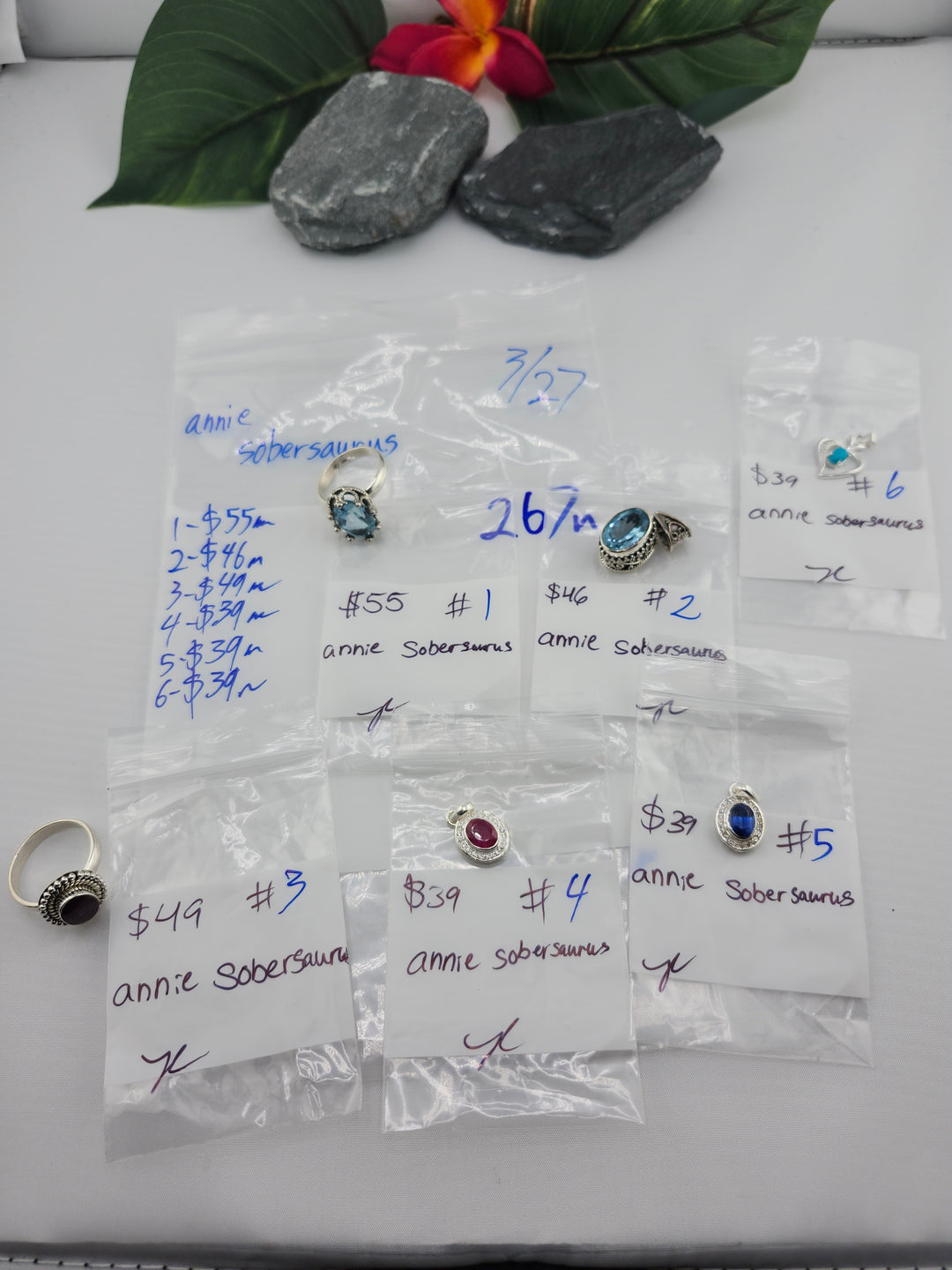 RESERVED FOR: annie sobersaurus - 3/27/2025 tiktok Live Show - 6 Sterling Silver Items