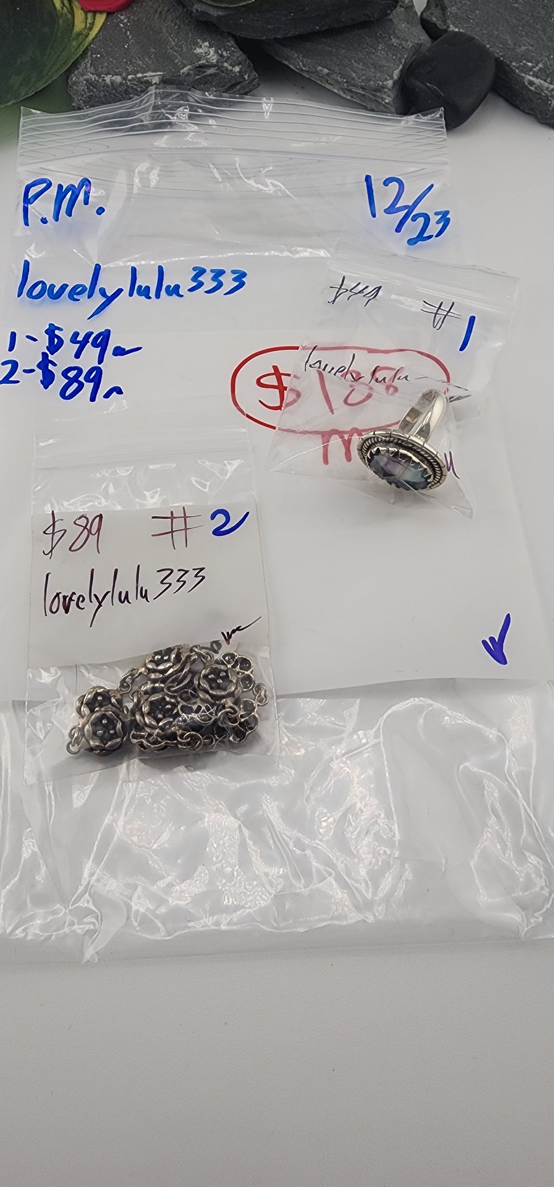 PM SHOW 48HR - RESERVED FOR: lovelylulu333 - 12/23/2025 tiktok Live Show - 2 Sterling Silver Items