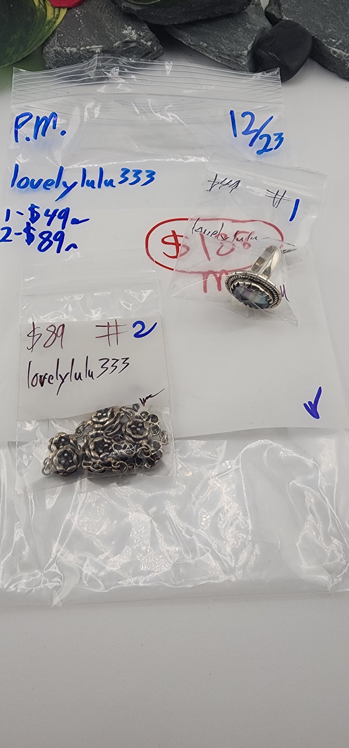 PM SHOW 48HR - RESERVED FOR: lovelylulu333 - 12/23/2025 tiktok Live Show - 2 Sterling Silver Items