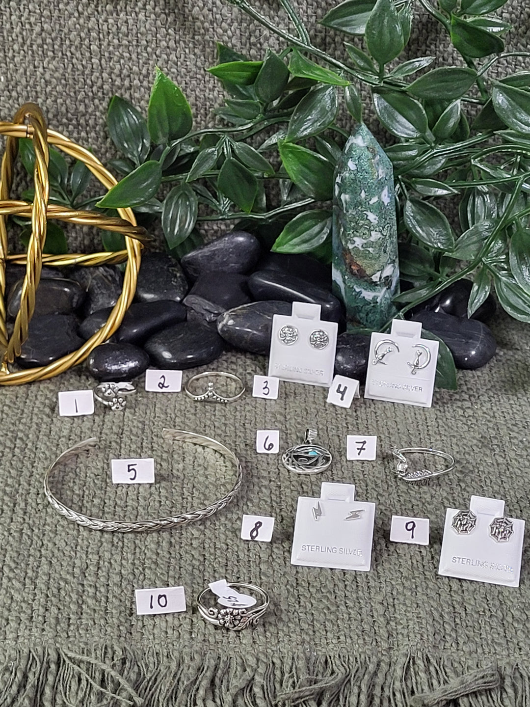 RESERVED FOR: Maria Arana 8/23/24- 10 Sterling Silver Items